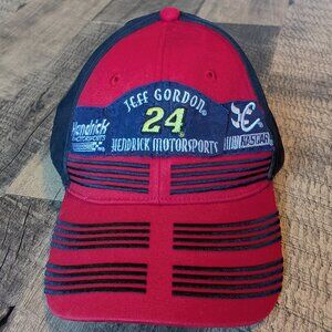 Jeff Gordon NASCAR Hat Red Black Blue Strapback Baseball Cap